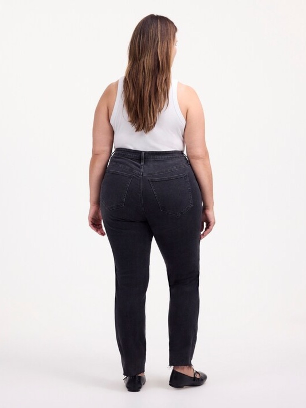 Madewell Plus Mid-Rise Stovepipe Jeans 18 W black Armand Wash Raw-Hem Edition - Picture 4 of 15